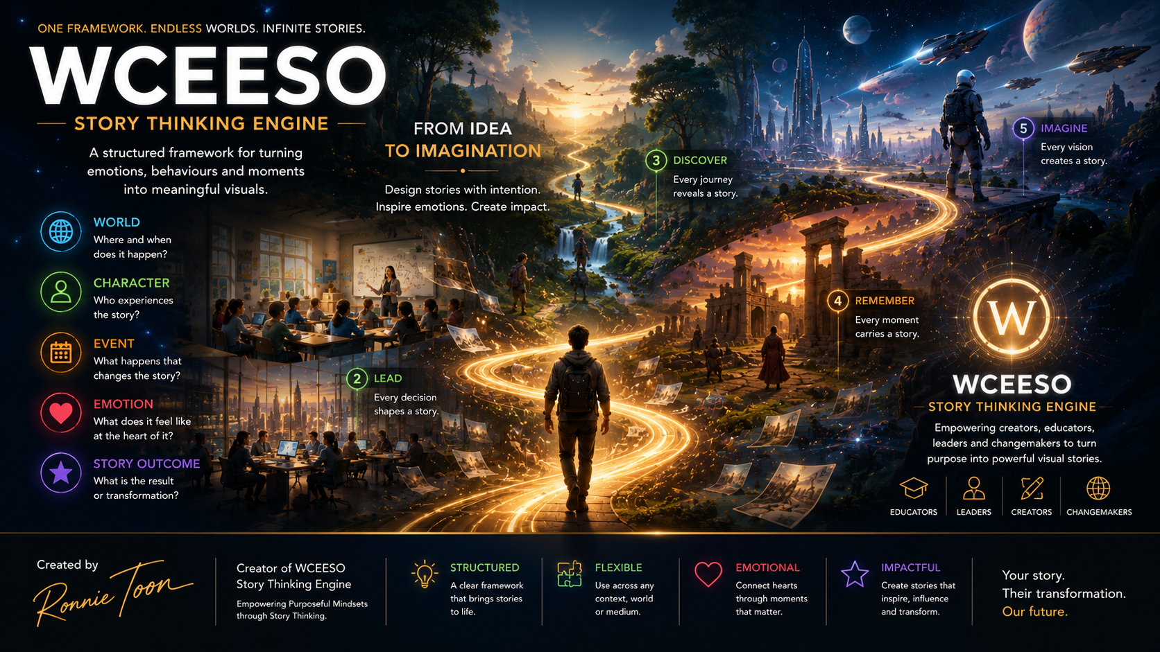 WCEESO Journey hero image showing a pathway from idea to imagination
